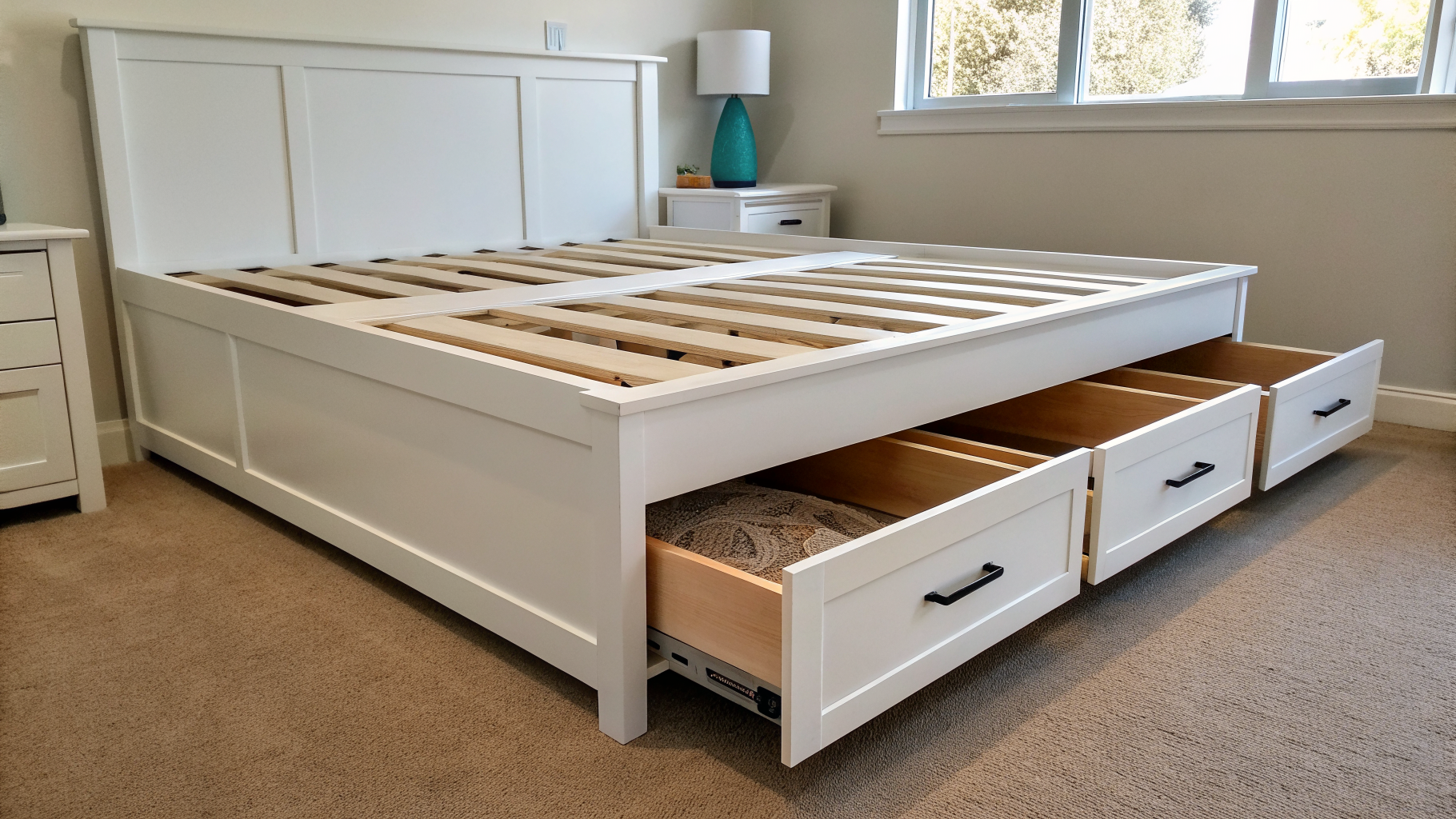 bed frame with storage