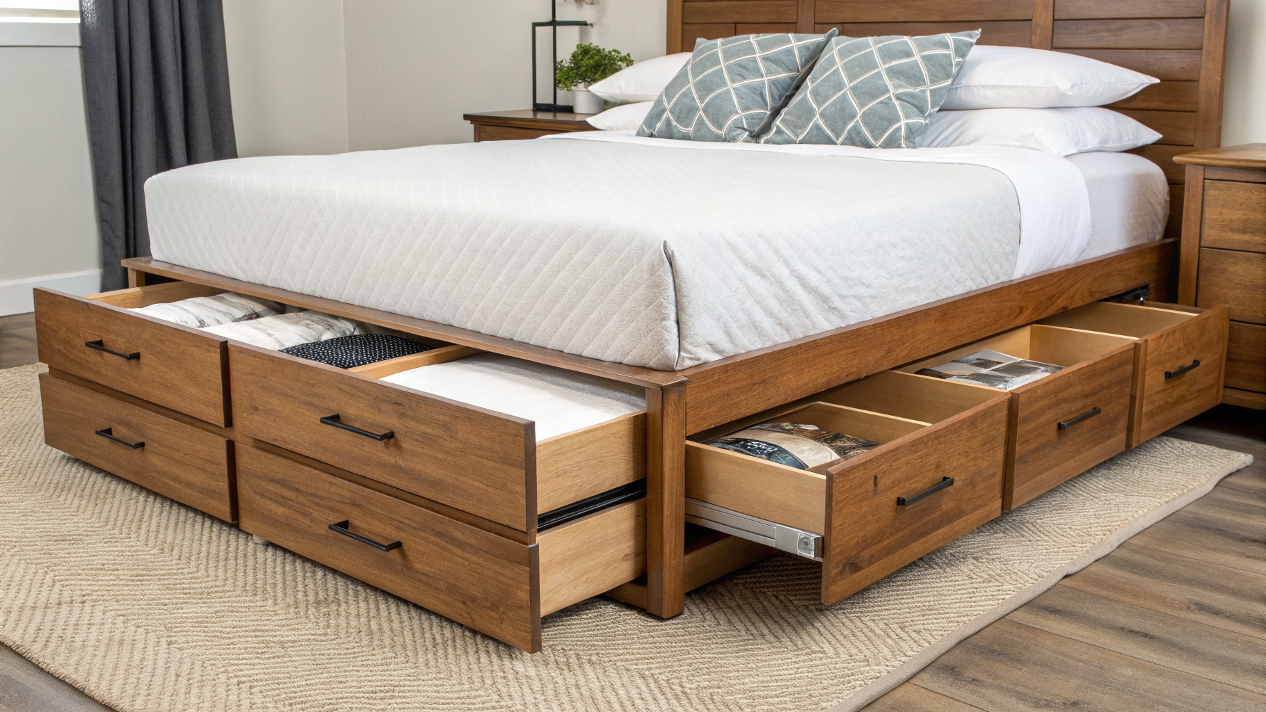 california king bed frame with storage
