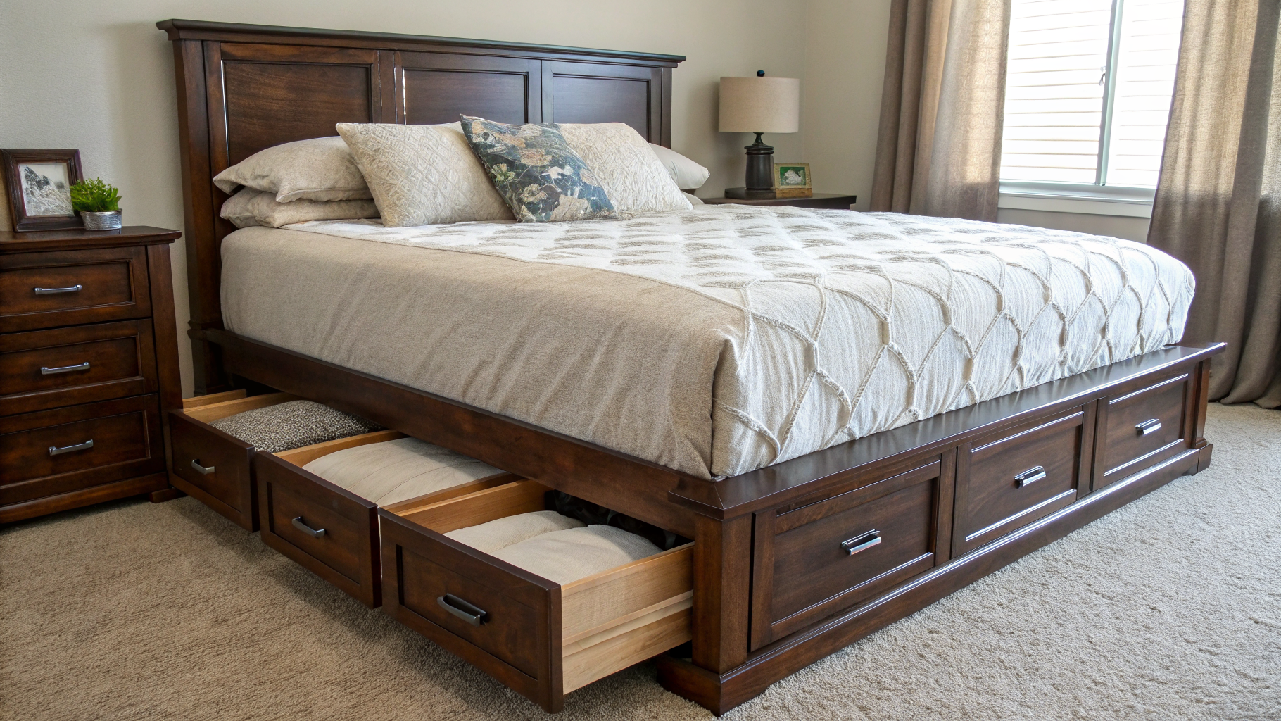 king bed frame with storage